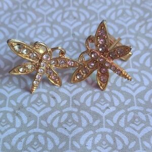 Elegant Gold Dragonfly Cuff Links